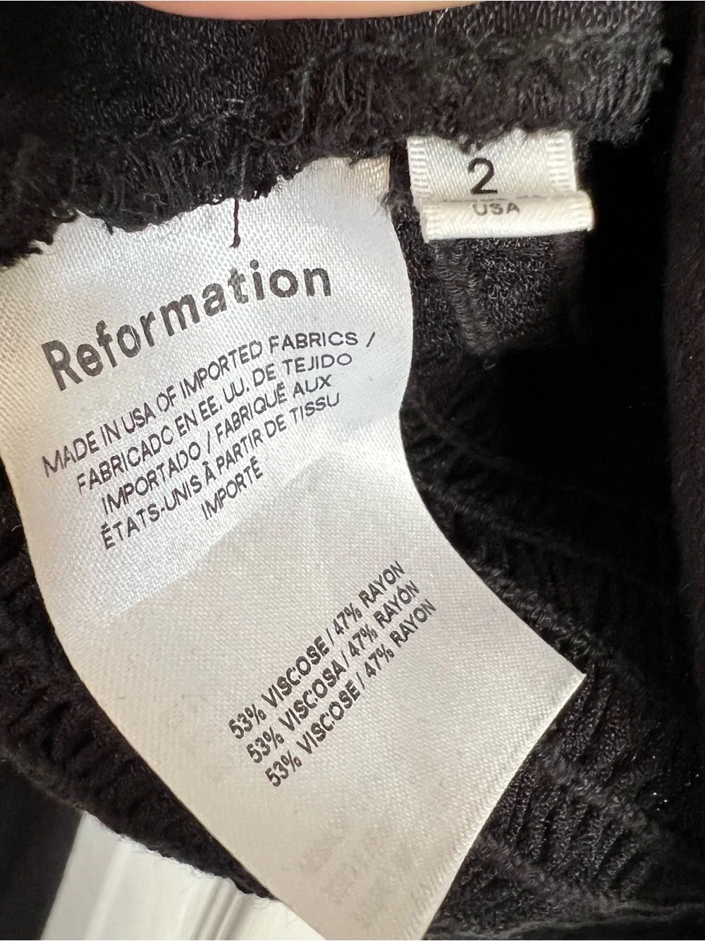 Reformation Reign Black Sweetheart Long-Sleeve Top size 2